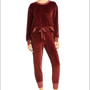 EUC WILT Boxy Velour Sweatshirt Set